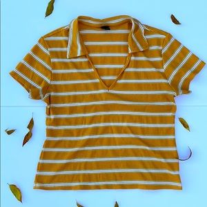 Happy to see you V-neck collared shirt